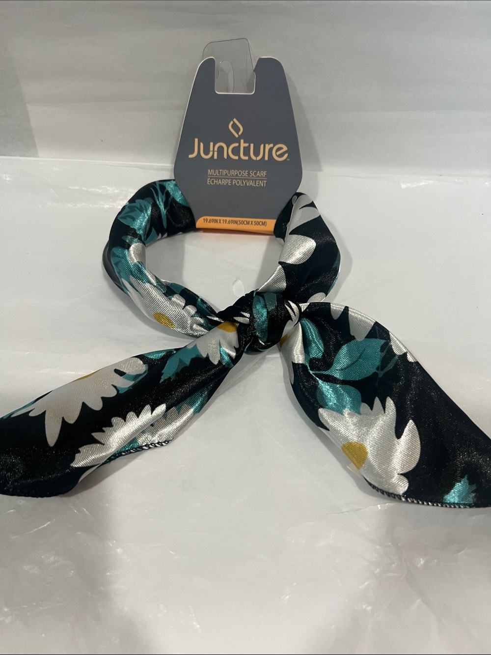 Juncture Teal & Black Floral Hair Scarf